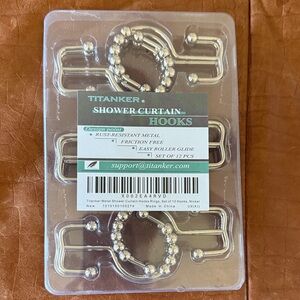 TitanKer Silver Shower Curtain Hooks
